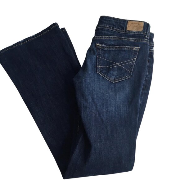 Aeropostale Jeans Womens 1/2 Regular Blue Dark Wash Hailey Flare Stretch Denim - Picture 6 of 16